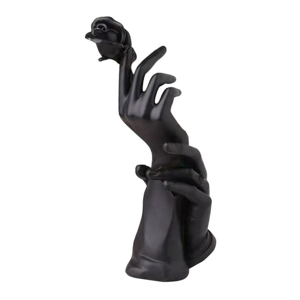 Soporte de exhibición de joyería modelo de mano, soporte de escultura, organizador, estatua, maniquí para Negro