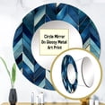 thumbnail image 3 of Designart "Chevron Intrigue In Vintage Cobalt" Chevron Rund Mirror For Wall Decor - Large Blue Round Print Mirror - Round Glam Mirror - Wall Mounted Round Large Mirror - 29" x 29", 3 of 6