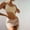 Beige, variant on UTSJKR Women's One Piece Swimsuit with Beach Cover up Wrap Skirt Sarong Sexy Cut Out Bikini Set Two Piece Bathing Suits Beige L