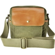 Outdoor Travel Leather Canvas DSLR SLR Camera Bag Shockproof Camera Case Shoulder Bag