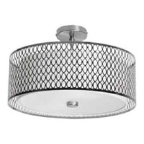 Dainolite 3 Light Semi-Flush w/ Laser Cut Shade - Satin Chrome