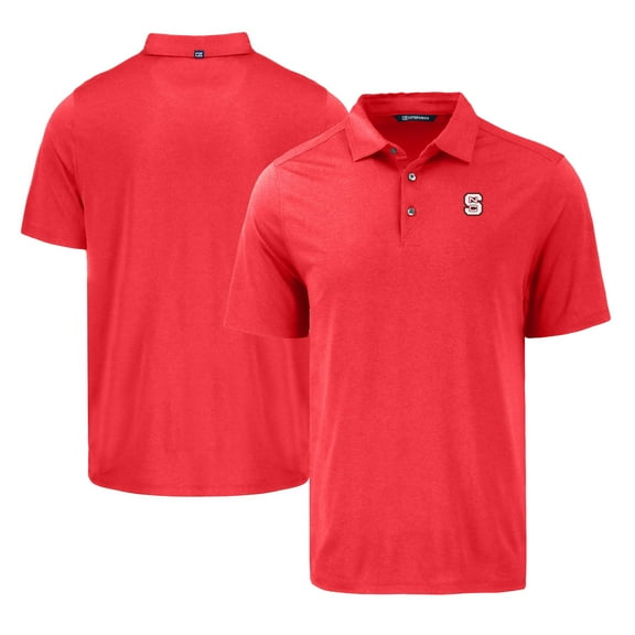 Men's Cutter & Buck Red NC State Wolfpack Coastline Epic Comfort Eco Recycled Polo