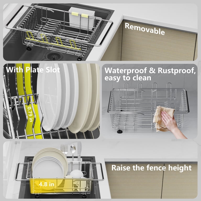 Consiwa Expandable Over The Sink Dish Rack, Silver photo 6