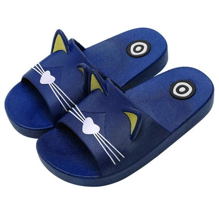 

LoyisViDion Toddler Shoes Clearance Baby Kids Girls Boys Home Slippers Shoes Cartoon Floor Family Shoes Beach Sandals Dark Blue 7-8Years
