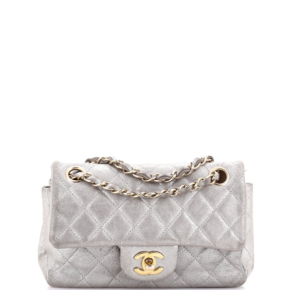 Pre-Owned Classic Single Flap Bag Quilted Iridescent Calfskin Mini By Rebag