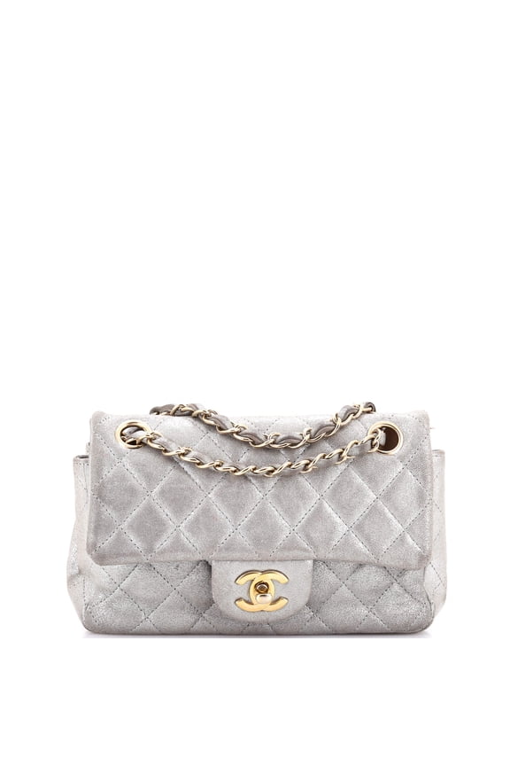 Pre-Owned Classic Single Flap Bag Quilted Iridescent Calfskin Mini By Rebag