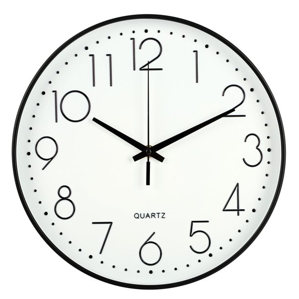 Reloj de pared Silencioso Sin tictac Calidad Cuarzo, Redondo Fácil de leer