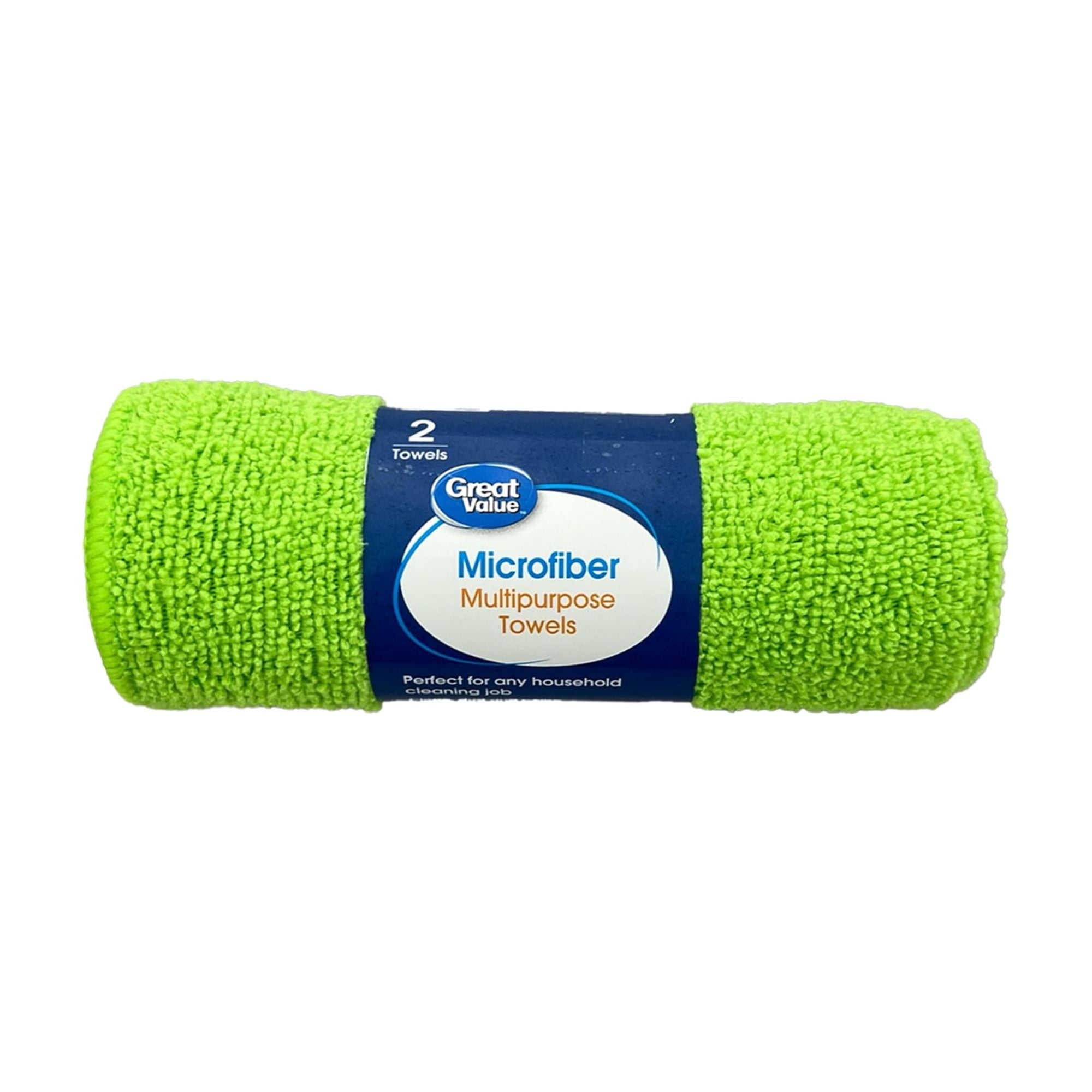 Great Value Multi-purpose Microfiber Cleaning Towels 12" x 15", Assorted Colors, 2 Count