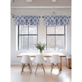 thumbnail image 3 of Navy Blue Boho Kitchen Curtain Valances for Windows Farmhouse Short Curtains, Ehtnic Abstract Art Modern Geometric Rod Pocket Valance Curtain for Bedroom Cafe Living Room 60"x14", 3 of 8