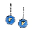 thumbnail image 3 of 1928 Jewelry Sunburst Sapphire Blue Enamel Gold Tone F Initial Earrings, 3 of 4