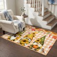 thumbnail image 3 of Area Rugs 3'x5', Sunflowers Gnomes Carpet Runner Indoor Outdoor Rugs Home Decor Aesthetic, Fall Thanksgiving Orange Checked Non Slip Mats Washable Accent Rug for Living Room Bedroom, 3 of 8
