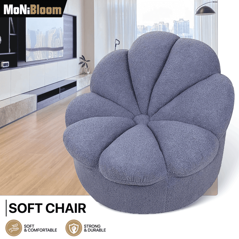 通販 MoNiBloom Soft Home Chair, Lounge Flower Blooming Mohair クッション・座布団