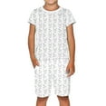 thumbnail image 4 of CUZIBR Kids Boys Girls Easter Short Set Cute Rabbit Prints Short Sleeve Round Neck T Shirt Top And Shorts 2 Piece Clothes Summer Breathable Home Relaxed Dailywear,White,4-5 Years, 4 of 4