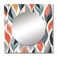 thumbnail image 2 of Designart "Retro Foliage Dream I" Modern Geometric Square Mirror For Wall Decor - Large Multi-Color Square Printed Wall Mirror Art - Square Modern Mirror - Wall Mounted Square Large Mirror, 2 of 5