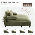 thumbnail image 3 of 54.75" W Oversized Chaise Lounge Chair,Fluffy cushioned sofa bed,Deep Seat,Corduroy,2 Pillows,Four gears can be adjusted,Leisure Sleeper Sofa Chair for Living Room,Green, 3 of 26