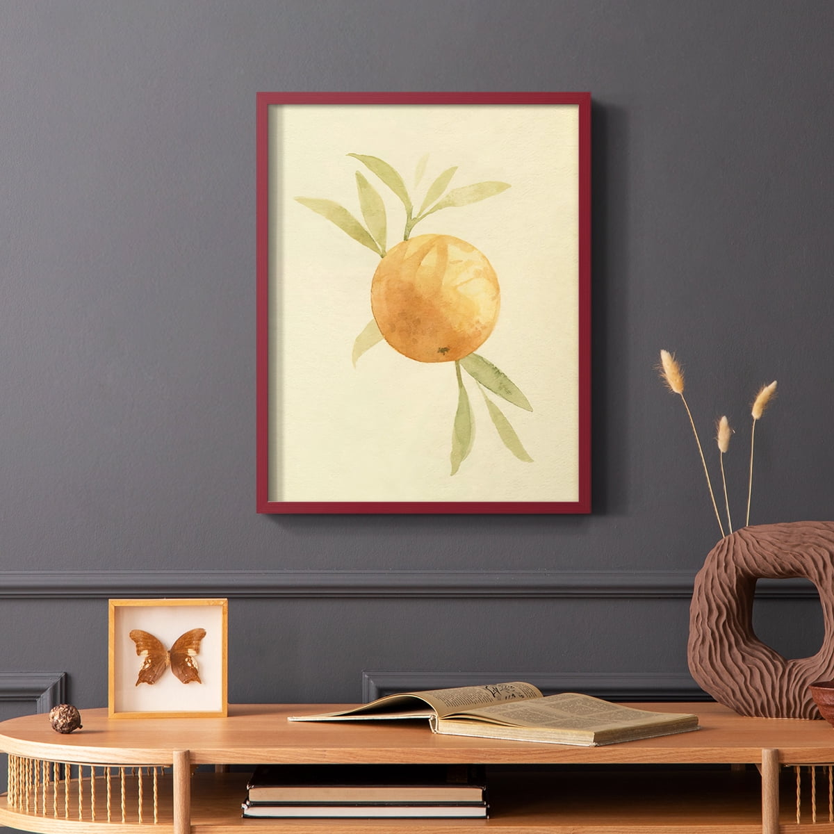 Dappled Oranges I Framed Print in Red Solid Wood Framed Print No Nail Hanging