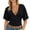 Black, variant on Women's Summer Casual Deep V Neck T Shirt Oversized Short Sleeve Loose Fit Tee Tops