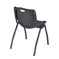 thumbnail image 2 of Regency Kee 42" Round Breakroom Table- Mahogany/ Black & 4 'M' Stack Chairs- Black, 2 of 4