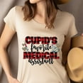 thumbnail image 4 of Cupid’s Favorite Medical Assistant Shirt | Plaid Heart MA Tee, Natural, Size S, 4 of 6
