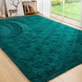 thumbnail image 1 of Alfombra Benron, mullida, verde azulado, 120 x 180 cm, para sala de estar y dormitorio, 1 of 7