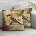 thumbnail image 3 of Vintage Birds on Branch Decorative Pillow Case Rustic Style Cotton Linen Throw Cushion Covers Spring Farmhouse Office Decor Believe Hope Words Pillow Protectors Square, 3 of 5