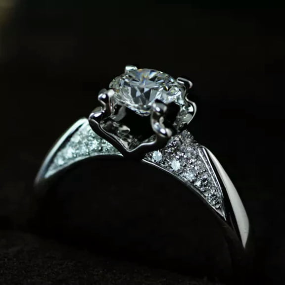 EOEMY 1.5Ct Round Aaa Cz Handmade Round Cut 925 Silver Women Wedding Band Ring Sz 4-9