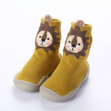 

QWZNDZGR Toddler Baby Knitted Leopard Floor Socks Shoes with Rubber Soles Infant Anti-slip Indoor Socks Newborn Spring Summer Autumn