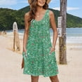 thumbnail image 6 of LYXSSBYX Boho Dresses for Women 2024 Women's Casual Sundress With Pockets Summer Boho Beach Dress Floral T-Shirts Dress V Neck Loose Tank Dresses, 6 of 6