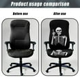 thumbnail image 4 of Xixirimido Skull Black Print Computer Office Chair Covers Stretchable Soft Fit Universal Desk Rotating Slipcovers, Removable Washable Chair Protector Cover with Button, Large, 4 of 6