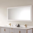 thumbnail image 4 of Vinnova 714068-MIR-WH 68 in. Savona Rectangular Bathroom & Vanity Wave Framed Wall Mirror, White, 4 of 5