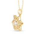 thumbnail image 3 of 14k Yellow Gold Sterling Silver Center 6MM Round Lab Created Moissanite Diamond Jewish Faith Star Of David Symbol Pendant Necklace Religious Jewelry for Women 18" Chain, 1.25 cttw, 3 of 3