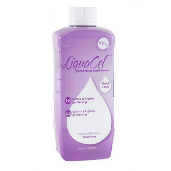 LiquaCel Oral Protein Supplement Grape Flavor 32 oz. Bottle Ready to Use, GH94 - EACH