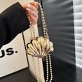 thumbnail image 2 of Bolso de noche de metal con diseño de concha GEEK, bolso de mano para mujer, bolso de mano para fiesta, graduación, noche, bolso de mano tipo bandolera., 2 of 5