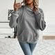 thumbnail image 5 of Tops Henley,Sudadera con capucha para mujer, jersey de manga larga, mezcla de poliéster suave, corte holgado para uso informal, sopatenor, 5 of 9