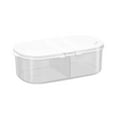 thumbnail image 2 of 2PC Kids Snack Boxes For School Double Compartment Storage Boxes With Lids Airtight Jars For Building Food Grains And Plastic Storage Boxes For Multi Functional Kitchen Refrigerators. White, 2 of 9