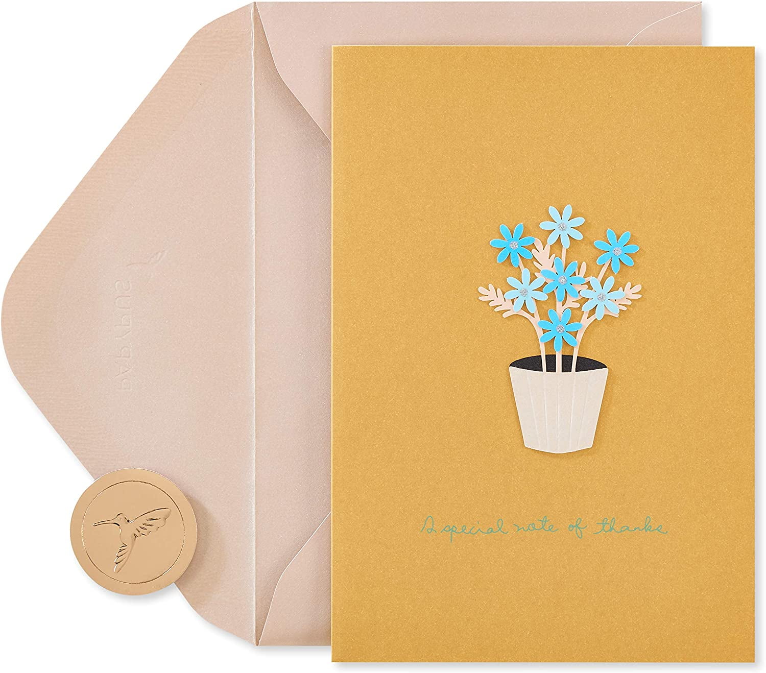 Papyrus Thank You Card (Pot of Daisies), Yellow