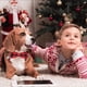 thumbnail image 4 of Paquete de 2 collares navideños para perros, collares clásicos a cuadros estilo búfalo con pajarita extraíble, ajustables, 4 of 5
