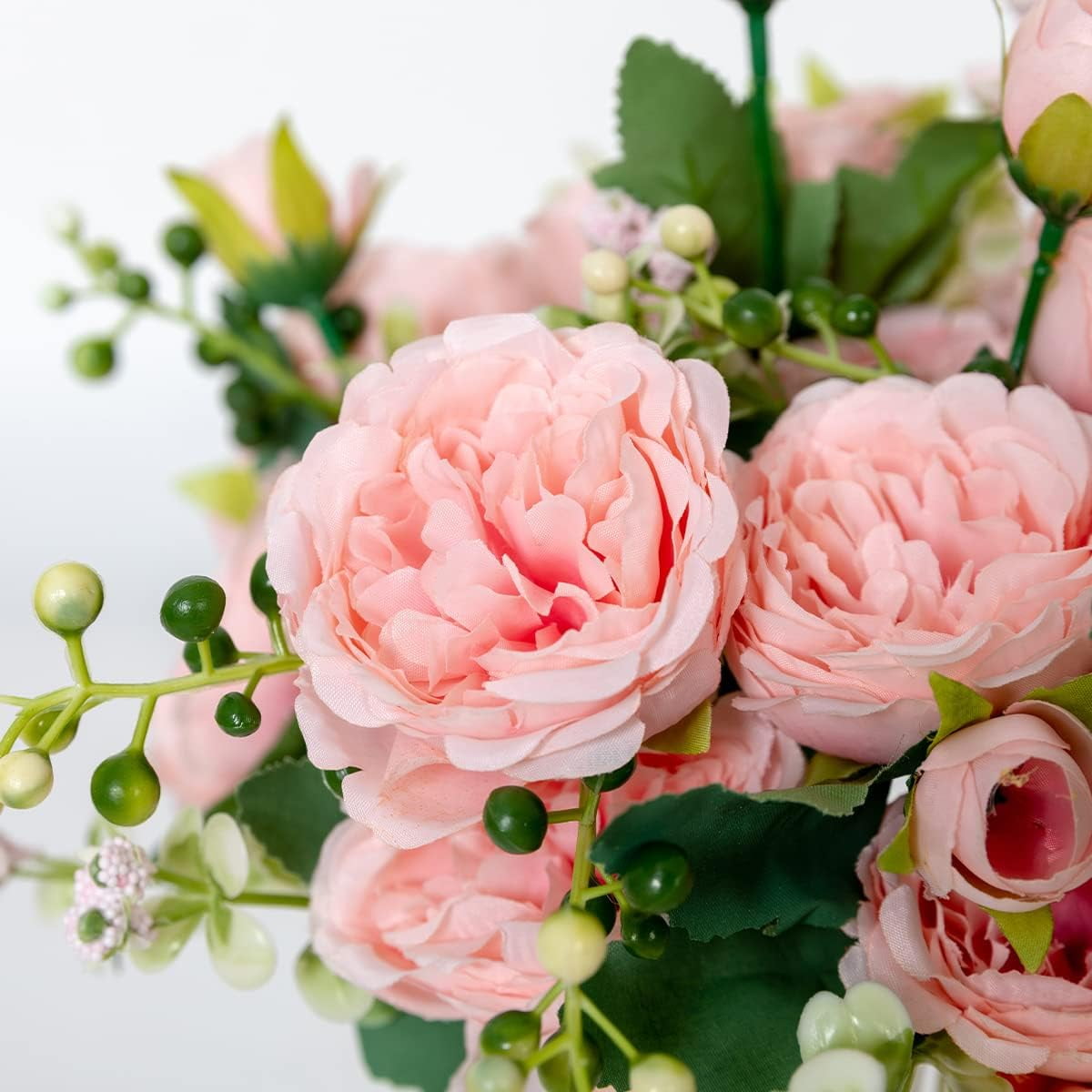 4 Bunches Artificial Peony with 20 Heads Flowers Fake Peonies Silk Flowers Bouquets for Wedding Home Table Party Window Decoration (PINK)