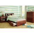 South Shore Tiara Mates Bed, Twin, White, Drawers, Bookcase Headboard