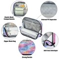 thumbnail image 4 of Standing Pencil Case with Base Large Capacity Stationery Pouch Pen Bag with Zipper for Women Men Watercolor Powder Blue Pattern, 4 of 7