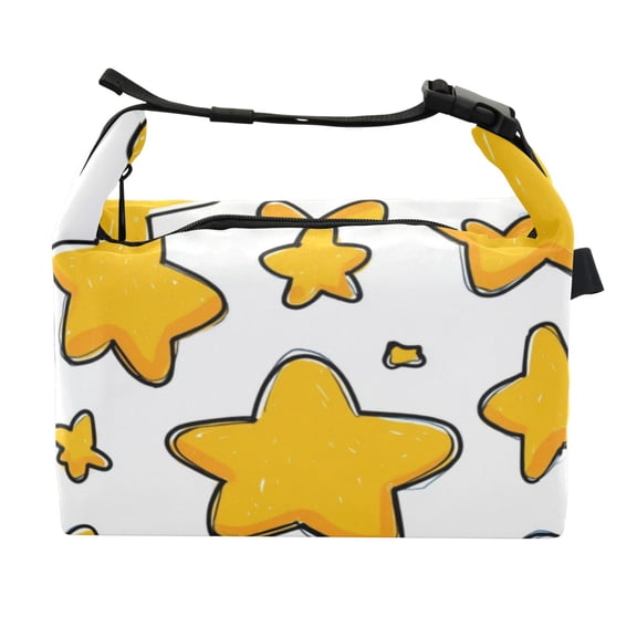 Buckle Handle Insulated Picnic Lunch Bag With Adjustable Strap 7L Capacity Stars Icon