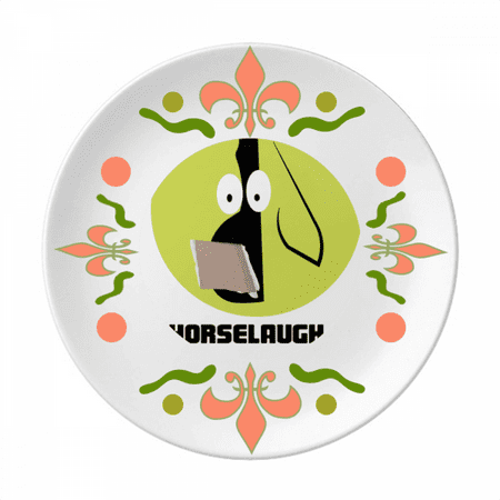 

Green Horse Horselaugh Wide Mouth Flower Ceramics Plate Tableware Dinner Dish