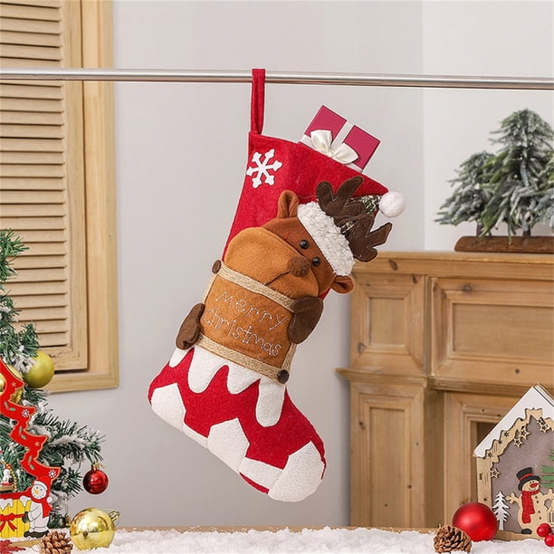 Hot6sl Liquidación de Ahorros de Verano Bolsa de Regalo y Calcetine Punto para Navidad Bolsa de Regalo de Navidad Suministros Decorativos Navideños Colgante