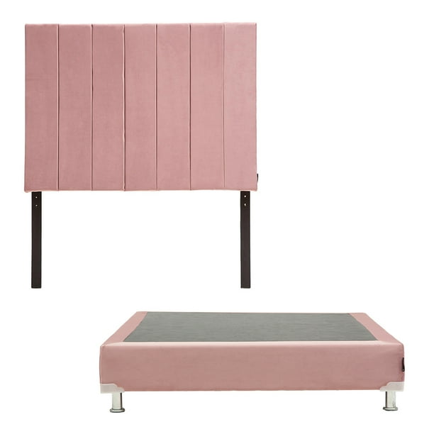 Box Base Cama Matrimonial + Cabecera Argos Palo de Rosa