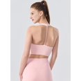 thumbnail image 6 of Women's Halter Twist Front T-Back Cropped Sports Tank Top Pink S, 6 of 8