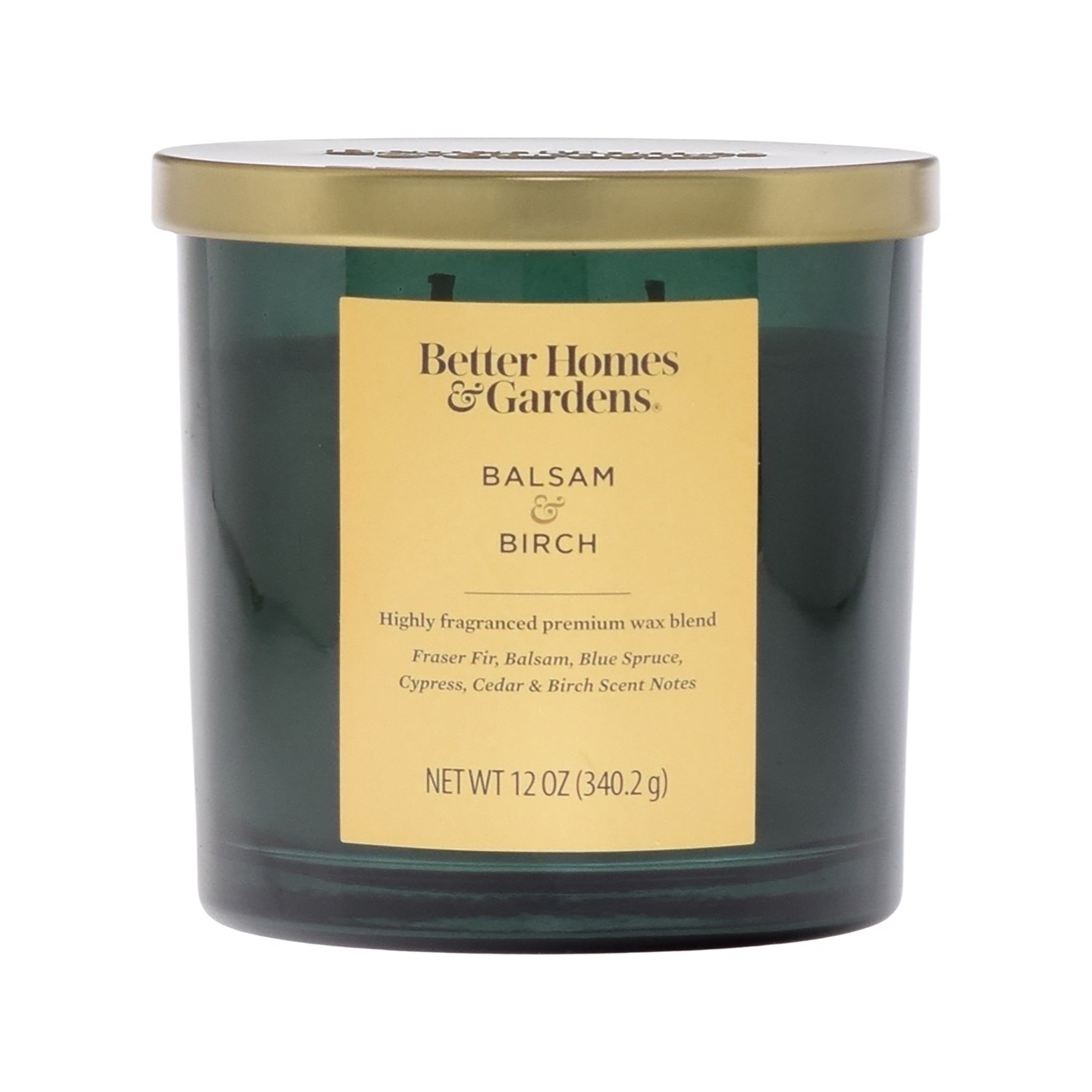 Better Homes & Gardens 12oz Balsam & Birch Scented 2-Wick Shiny Jar candle