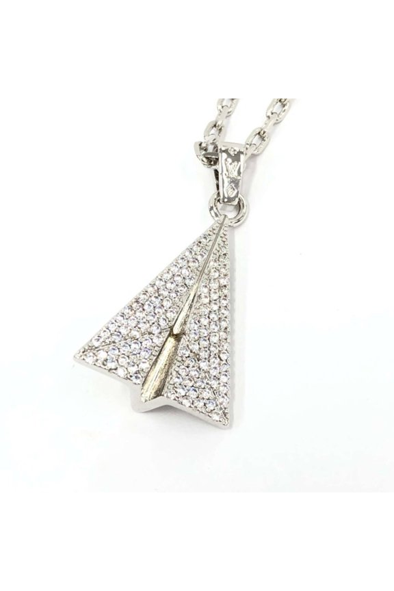 Pre-Owned LOUIS VUITTON Louis Vuitton Pendant LV Paper Plain M01034 Silver Metal Men's Women's...