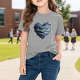 thumbnail image 6 of Piuwrlz Gray Short Shirts Sleeve Toddler Girls Graphic T-Shirts Pullover Gray Size 5 Years, 6 of 10
