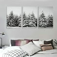 thumbnail image 3 of Nawypu  Framed Canvas Print Wall Art Snow Covered Trees in The Winter Forest Floral Nature Photography Realism Expressive Dark Black and White for Living Room, Bedroom, 12''x16''X3 Panels, 3 of 4
