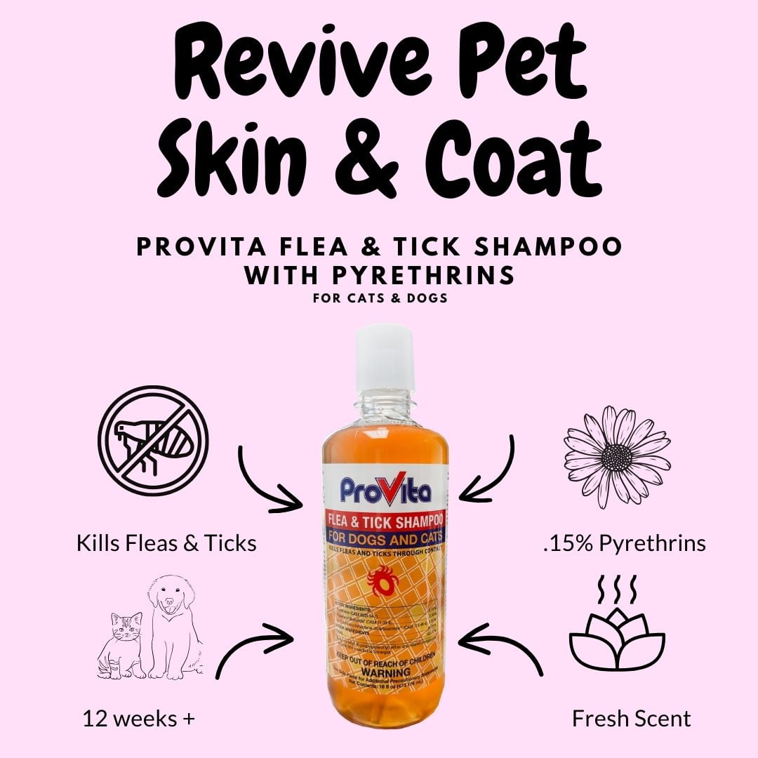 Provita Flea & Tick Shampoo for Dogs and Cats, Fresh Scent, 16 oz Bottles